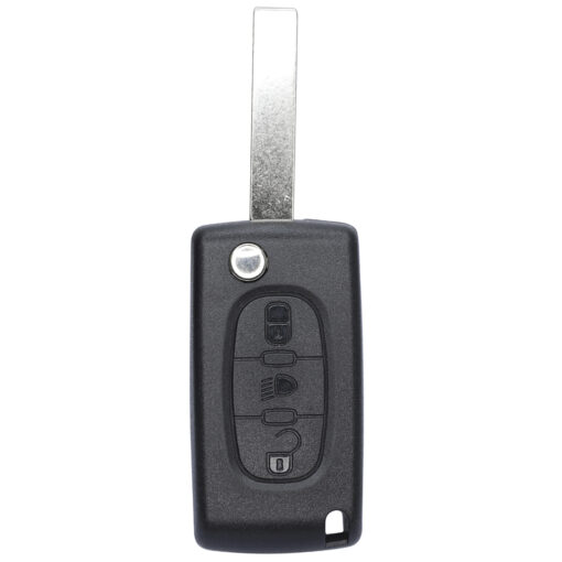Citroen 3 Button Replacement Car Key Case HU83 No Battery Clip