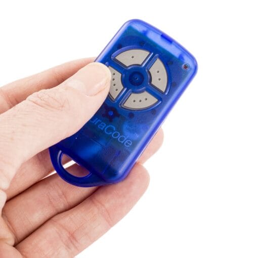 ATA PTX4 Blue Garage Door Remote SecuraCode Hand