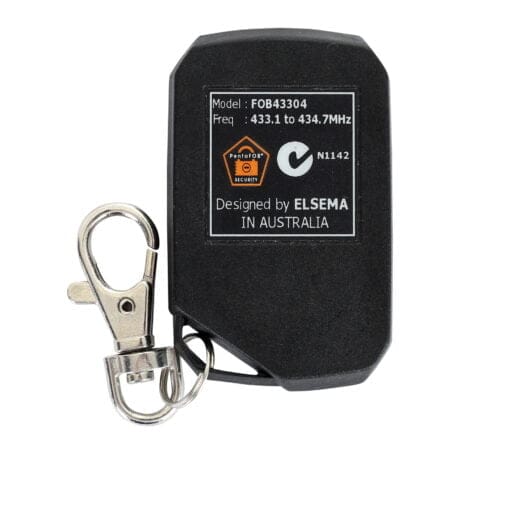 FOB43304BLK Black 4 Button Remote Control Rear