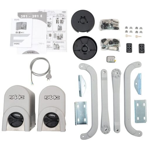 FAAC 391 Linear Swing Gate Opener Kit Contents