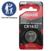 Maxell CR1632 3V Lithium Coin Button Battery - DL1632 ECR1632 KCR1632 BR1632