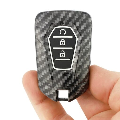 Isuzu Carbon Fiber 3 Black Button Car Key Cover | D-Max, MU-X - Image 4