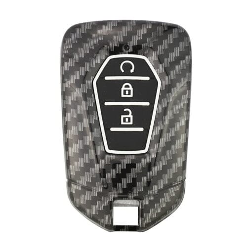 Isuzu Carbon Fiber 3 Black Button Car Key Cover | D-Max, MU-X