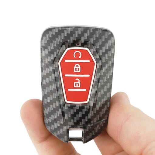 Isuzu Carbon Fiber 3 Red Button Car Key Cover | D-Max, MU-X - Image 4