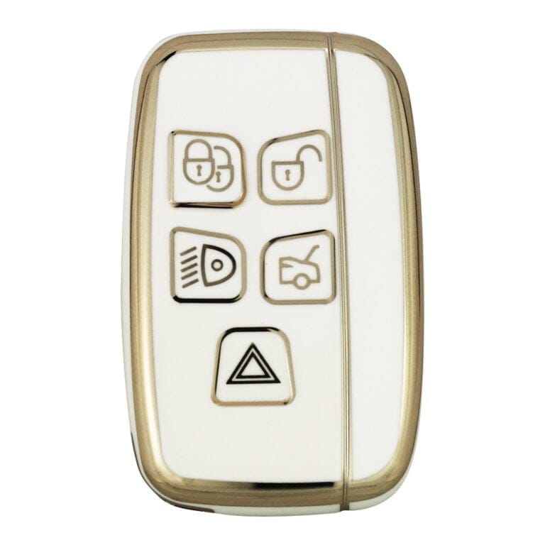 Land Rover 5 Button White Gold Car Key Cover | National Garage
