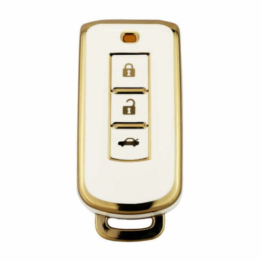 Mitsubishi White 3 Button Car Key Cover | Outlander, ASX, Lancer