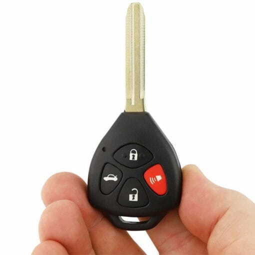 Toyota 4 Button Red Replacement Car Key - Image 3