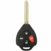 Toyota 4 Button Red Replacement Car Key