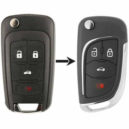 Holden 4 Button Smart Flip HU100 Blade Replacement Car Key