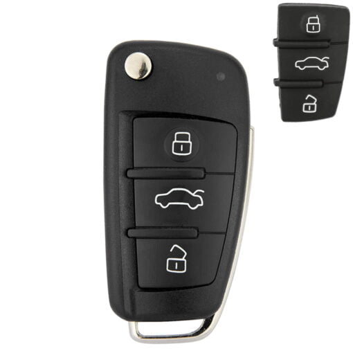 Audi 3 Button Replacement Car Key Button Pad - Image 3