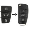 Audi 3 Button Replacement Car Key Button Pad