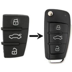 Audi 3 Button Replacement Car Key Button Pad
