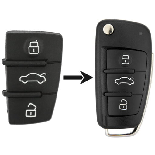 Audi 3 Button Replacement Car Key Button Pad