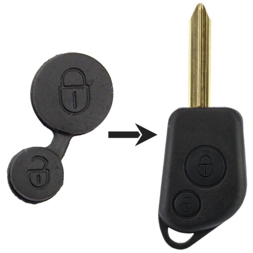 Citroen Rubber Button Car Key Replacement for Berlingo, Xsara, Elysee