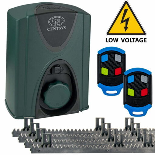 Centsys Centurion D2 Turbo Low Voltage Automatic Slide Gate Motor + 4m Gate Racking