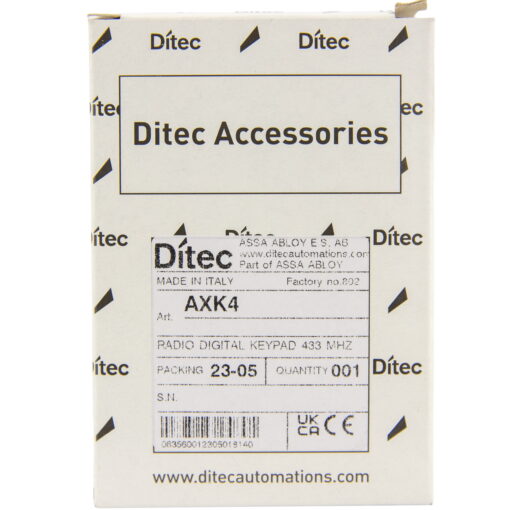Ditec AXK4 4 Channel Digital Wireless Keypad - Image 5