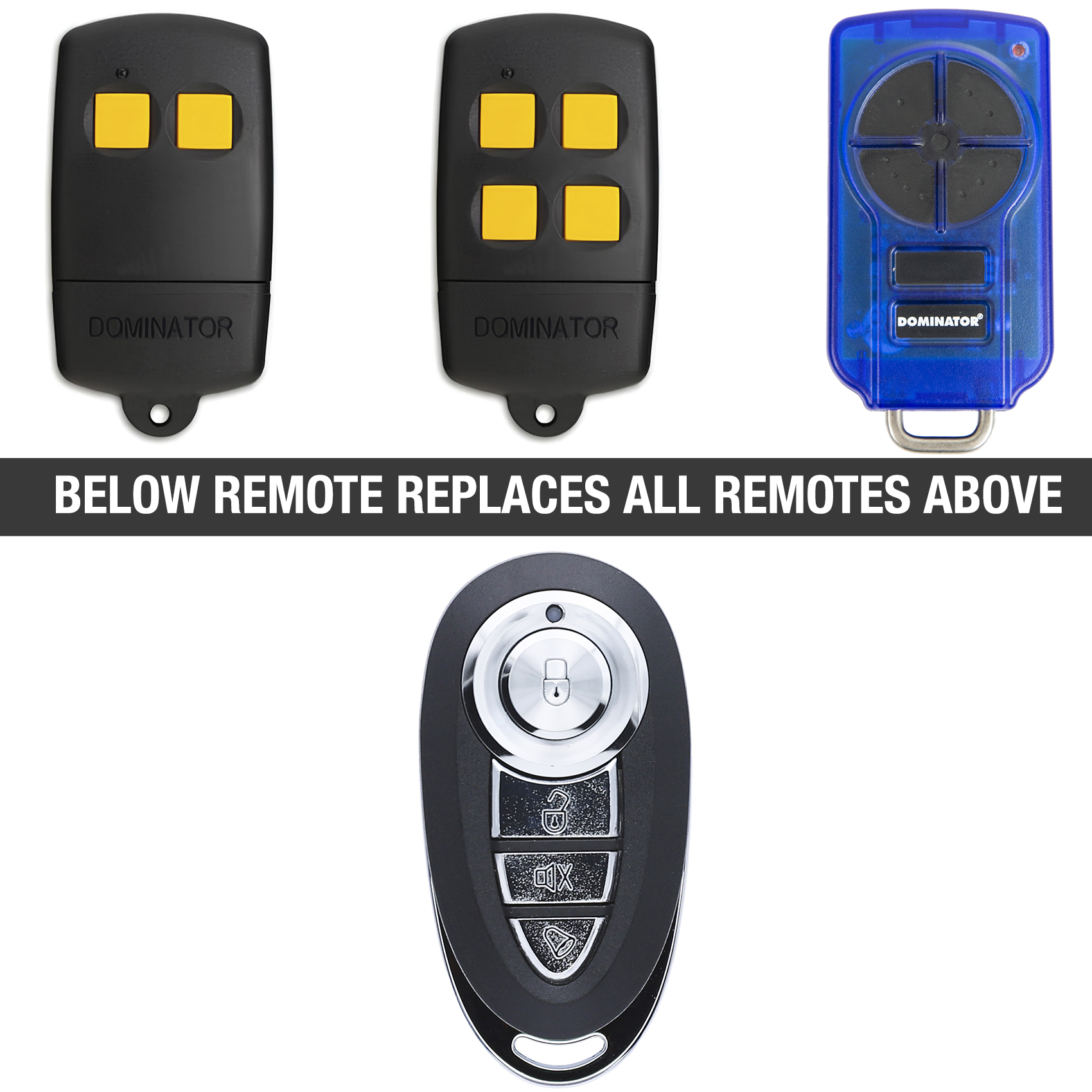 Dominator YBS2, YBS4, DOM505 Aftermarket Garage Door Remote