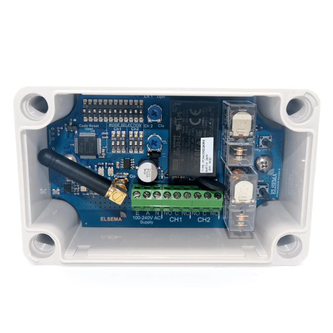 Elsema PCR43302240RE Dual Relay Receiver Case and Board - Image 5